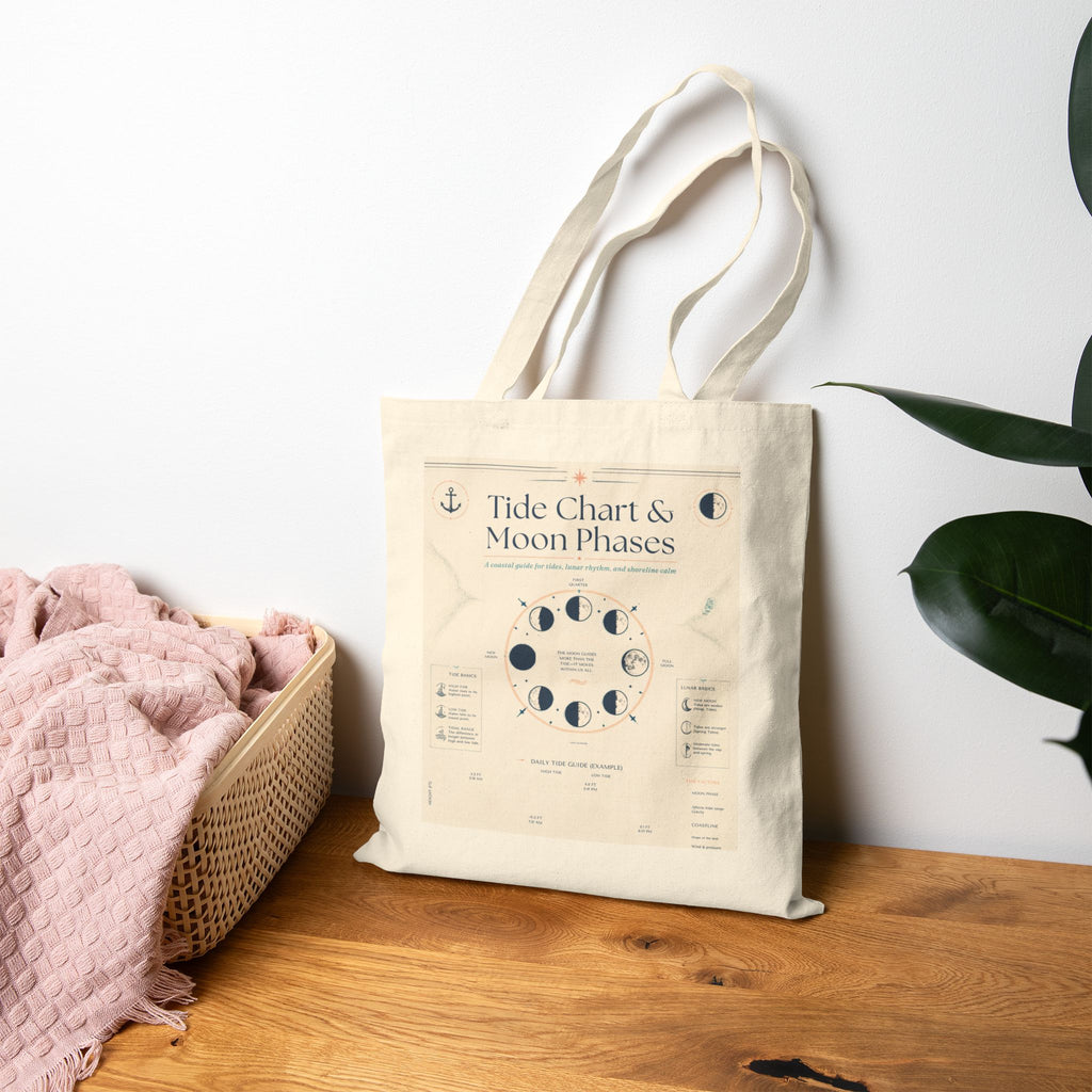 Tote Bag — Tide Chart & Moon Phases Canvas Tote