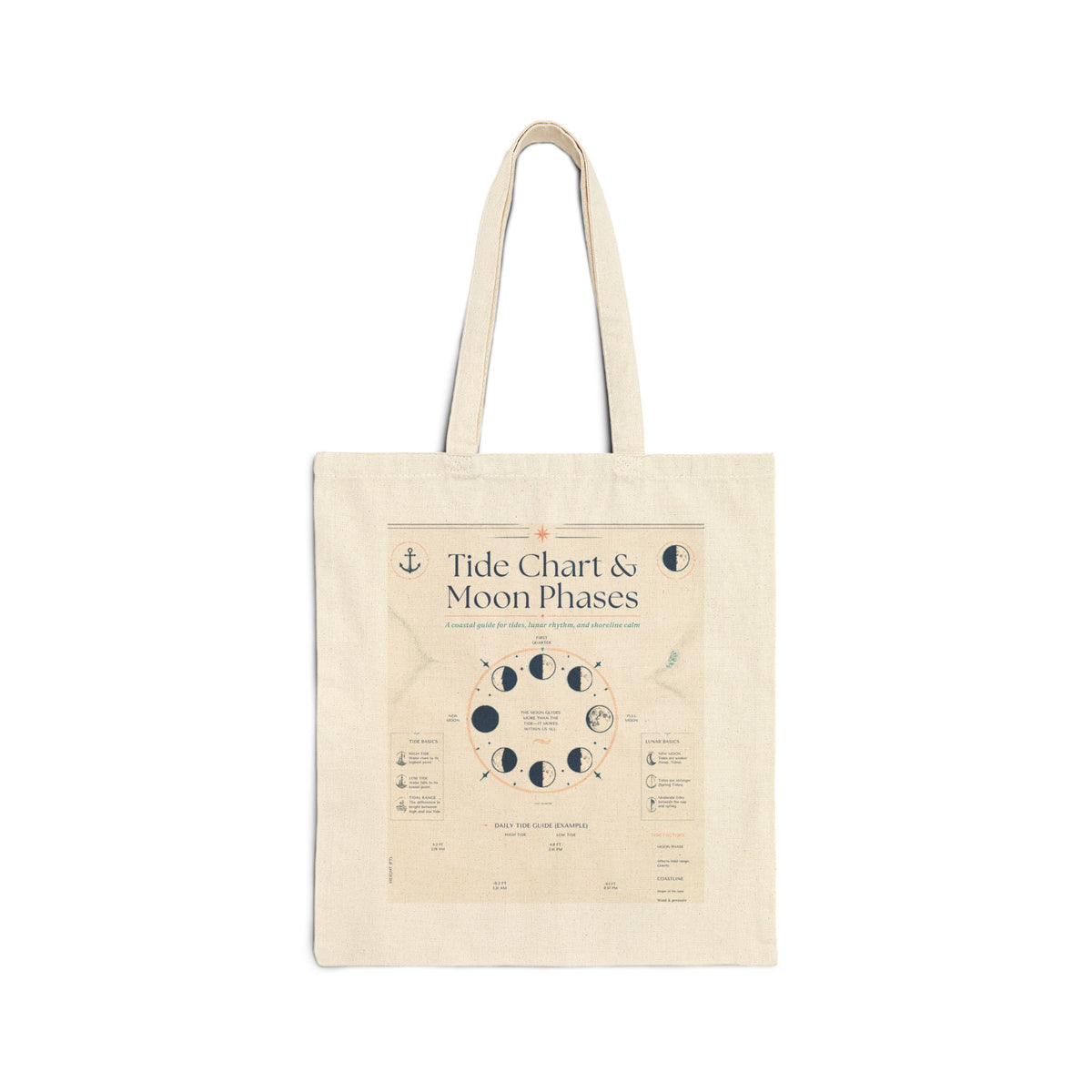 Tote Bag — Tide Chart & Moon Phases Canvas Tote