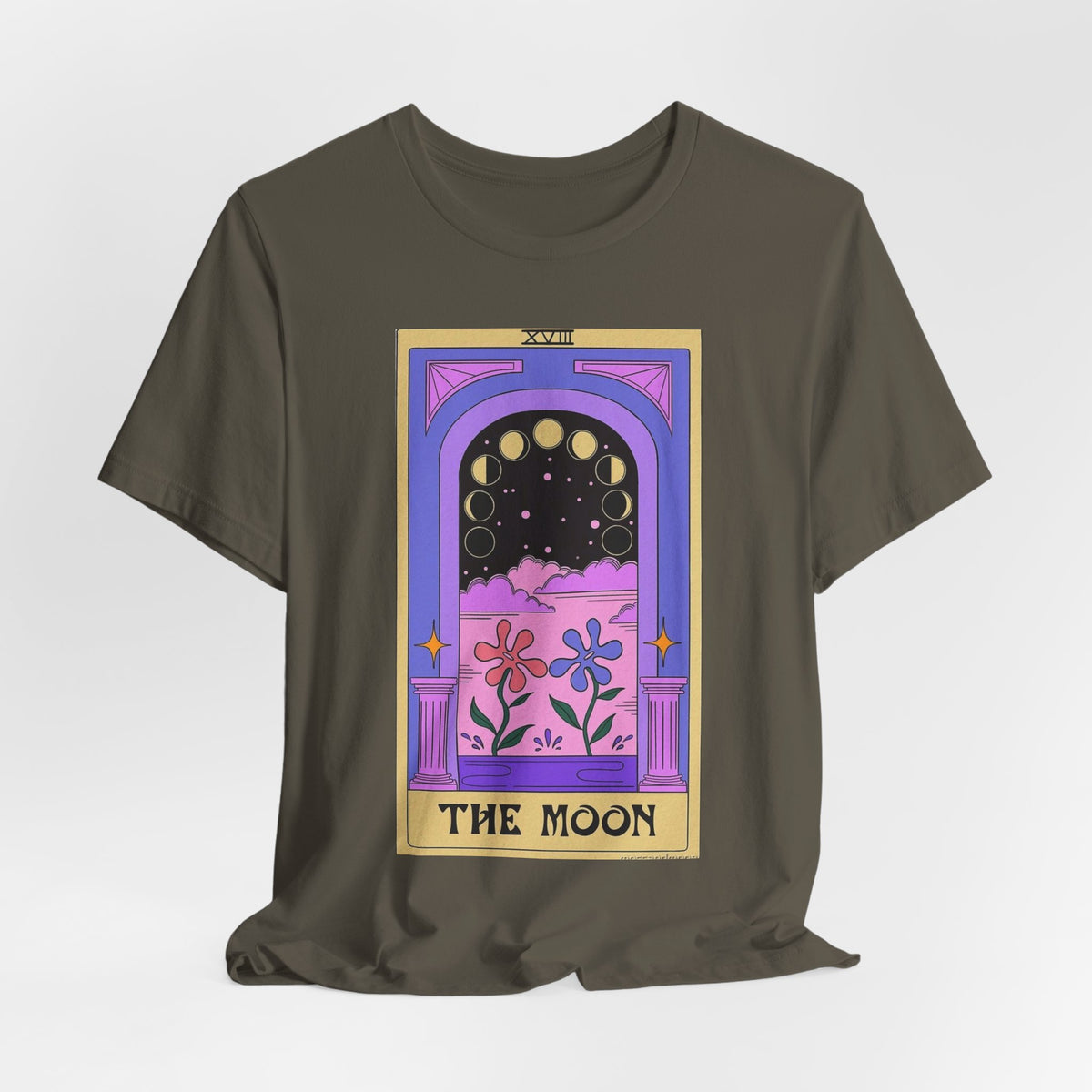Tarot 'The Moon' Graphic Tee — Mystical Moon Phases Design