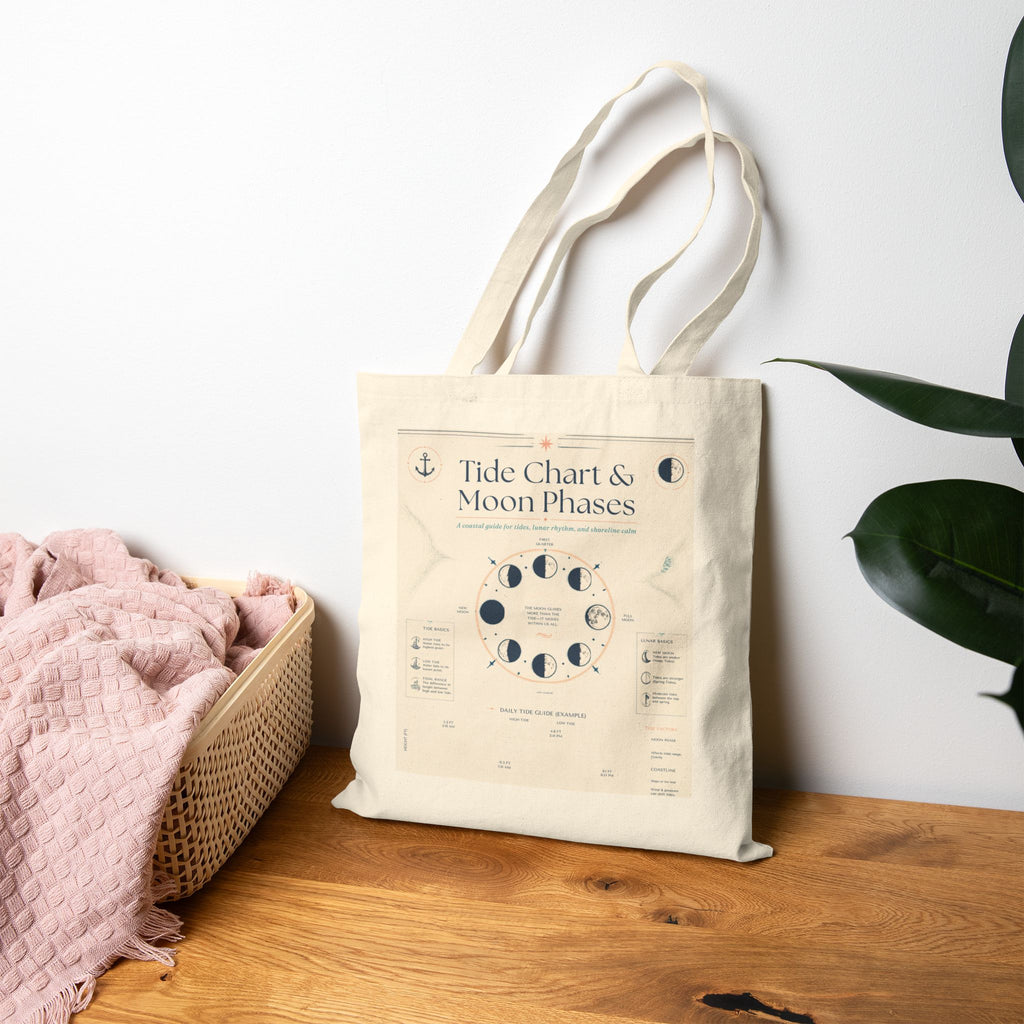 Tote Bag — Tide Chart & Moon Phases Canvas Tote