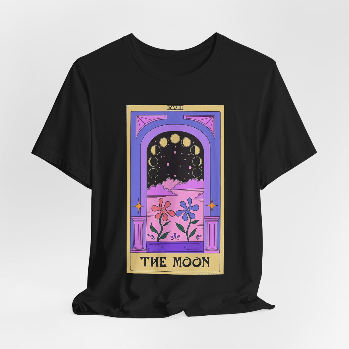 Tarot 'The Moon' Graphic Tee — Mystical Moon Phases Design