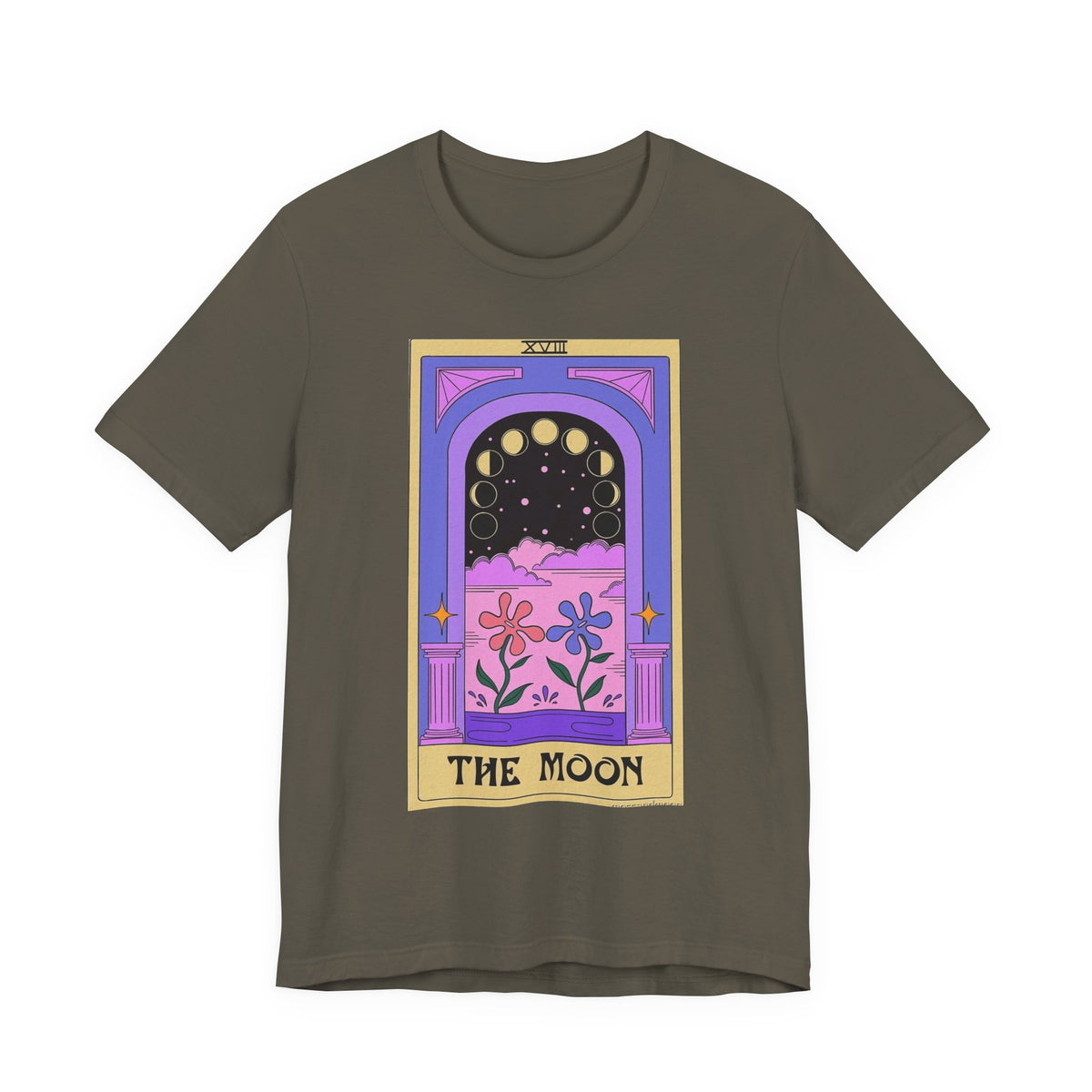 Tarot 'The Moon' Graphic Tee — Mystical Moon Phases Design