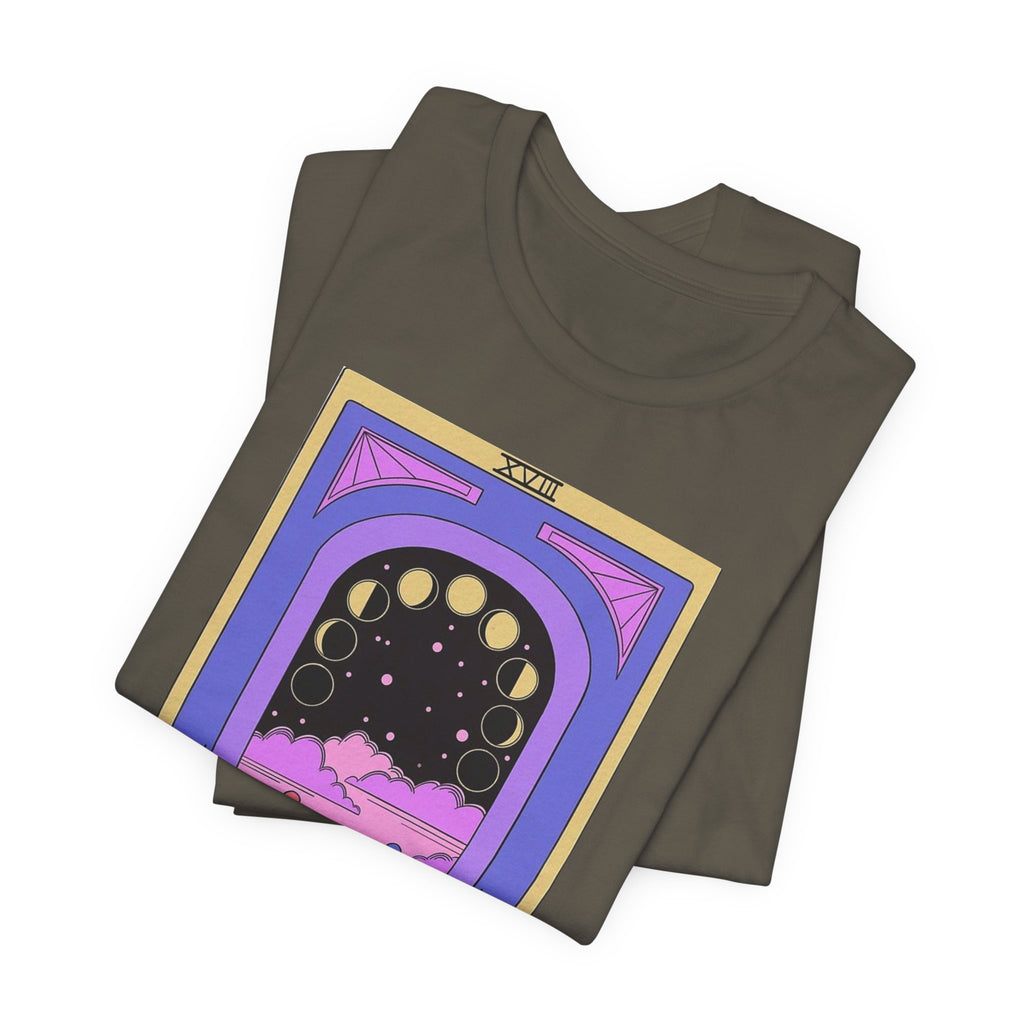 Tarot 'The Moon' Graphic Tee — Mystical Moon Phases Design
