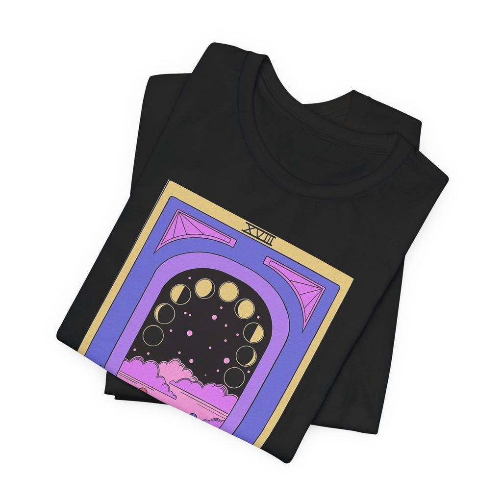 Tarot 'The Moon' Graphic Tee — Mystical Moon Phases Design