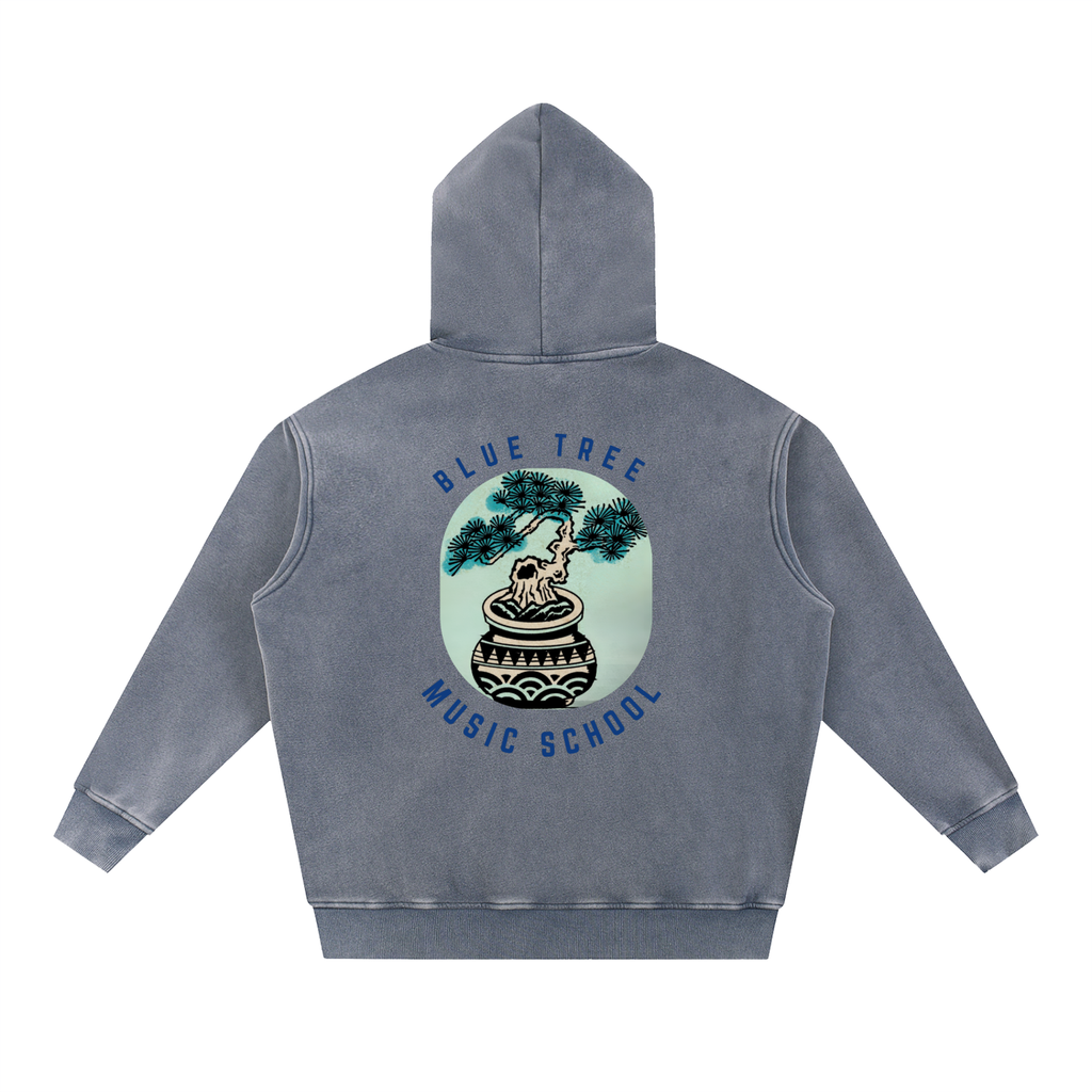 Blue Tree Music School Snow Wash Fleece Oversize Hoodie